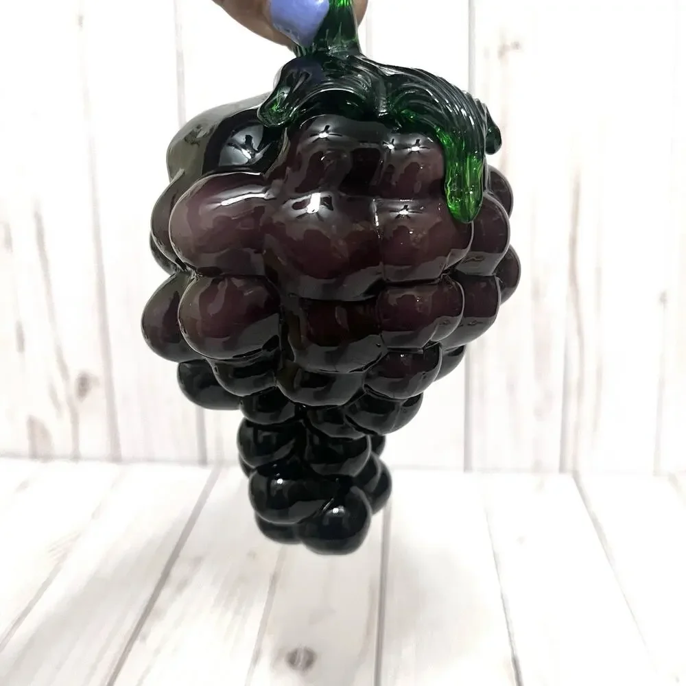 Murano Hand Blown Glass Grape Cluster Grapes Decoration Purple Vintage